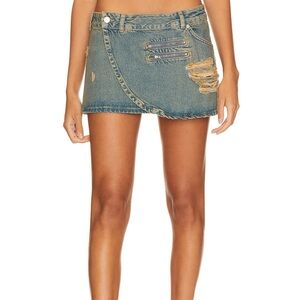 Denim mini skirt